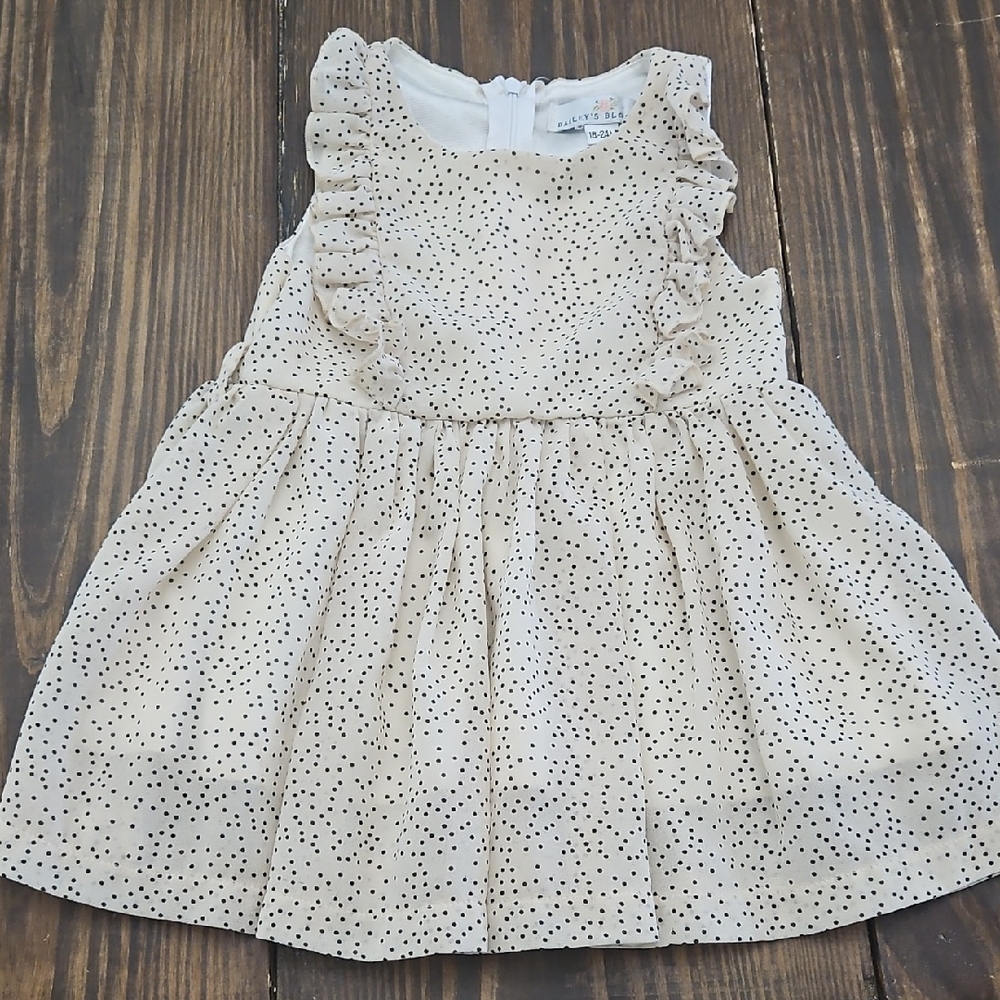 Bailey's Blossoms Polka Dot Ruffle Toddler Dress Size 18-24 Months